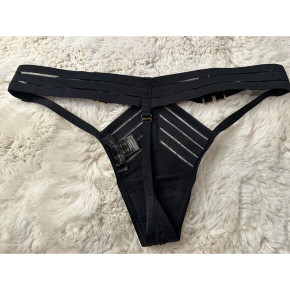 Honey Birdette LINDA C🖤 Black Stripe 2 Piece Set 34C & XS Thong - Picture 9 of 10